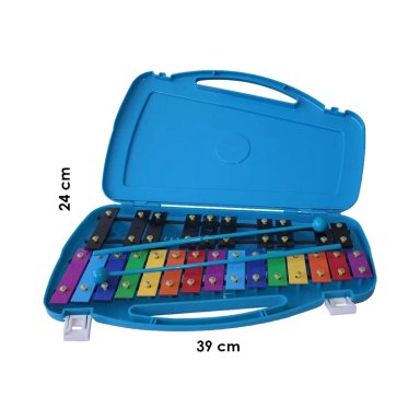 METALÓFONO ALLEGRO CROMÁTICO 25 TONOS AZUL ALL25BD + BAQUETA ADICIONAL - 4