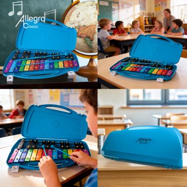 METALÓFONO ALLEGRO CROMÁTICO 25 TONOS AZUL ALL25BD + BAQUETA ADICIONAL - 5