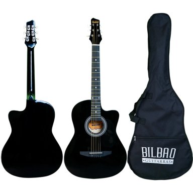 GUITARRA ACUSTICA BILBAO BIL-38C-BK + FUNDA - 1