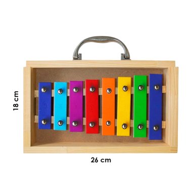 METALOFONO DIATONICO 8 TONOS COLOR CAJA MADERA ALL8SC - 4