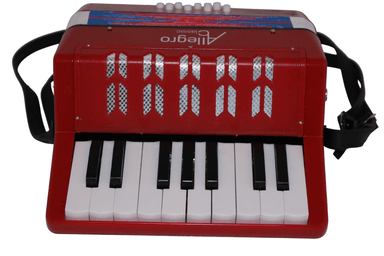 ACORDEON DE PLASTICO 17 TECLAS 8 BAJOS ALL104-1RD ALLEGRO - 1