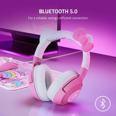 AUDÍFONOS GAMER RAZER HEADSET TRUE WIRELESS KRAKEN HELLO KITTY BLUETOOTH - 2