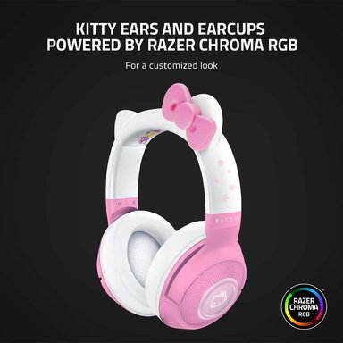 AUDÍFONOS GAMER RAZER HEADSET TRUE WIRELESS KRAKEN HELLO KITTY BLUETOOTH - 3