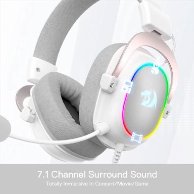 AUDÍFONOS GAMER REDRAGON HEADSET ZEUS H510-X RGB 7.1 USB BLANCO - 2