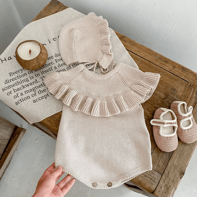BODY DE ALGODON PARA BEBE  TEJIDO A MANO 80 CM BEIGE - 4