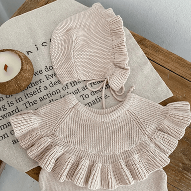 BODY DE ALGODON PARA BEBE  TEJIDO A MANO 80 CM BEIGE - 6