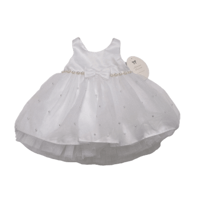 VESTIDO NIÑA AMERICAN PRINCESS BLANCO TUL Y PERLAS 18 MESES - 1