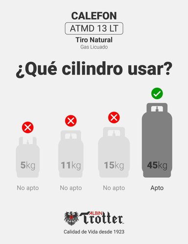 CALEFONT A GAS NATURAL 13 L ALBIN TROTTER TIRO NATURAL - 5