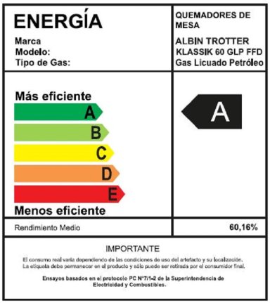 ENCIMERA GAS LICUADO ALBIN TROTTER 4 PLATOS AT KLASSIK 60 FFD - 6