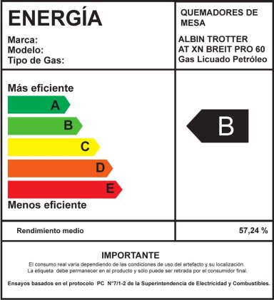 ENCIMERA GAS LICUADO ALBIN TROTTER 4 PLATOS AT-XN BREIT PRO 60 - 4