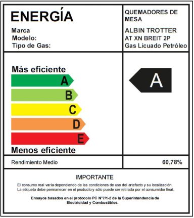 ENCIMERA GAS LICUADO ALBIN TROTTER 2 PLATOS AT-XN BREIT - 3