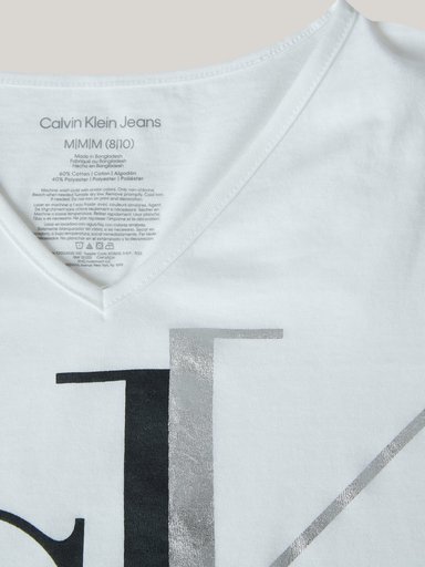 POLERA ALGODÓN NIÑA CALVIN KLEIN SPLIT MONOGRAM - 4