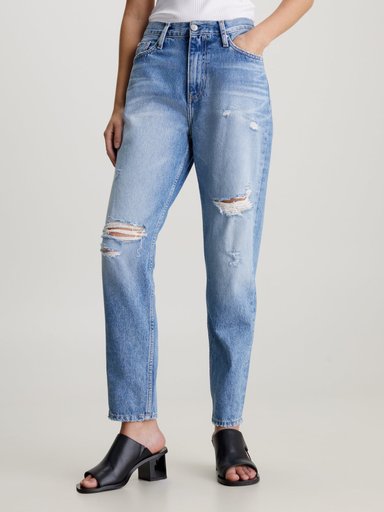 JEANS ALGODÓN MUJER CALVIN KLEIN AZUL MOM - 1