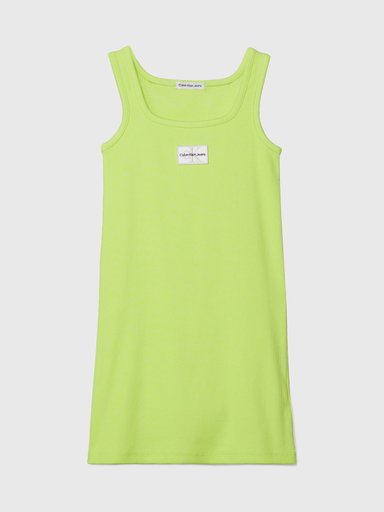 VESTIDO ALGODON NIÑA CALVIN KLEIN VERDE RIB BAGDE - 5
