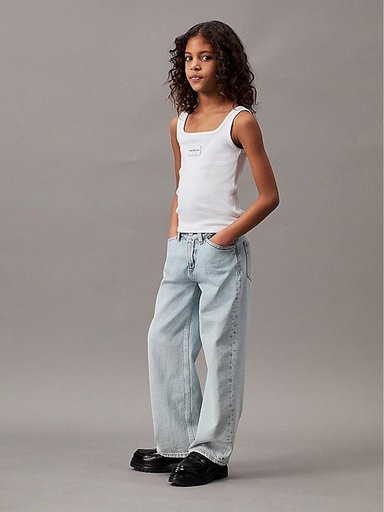 POLERA ALGODÓN NIÑA CALVIN KLEIN RIB BADGE SQUARE - 2