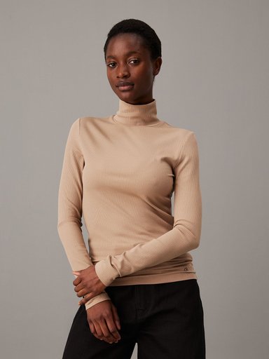 SWEATER MODAL RIB MOCK NECK - 1