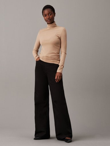 SWEATER MODAL RIB MOCK NECK - 2