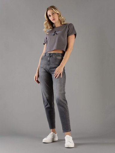 POLERA CROPPED CON LOGO BRILLANTE - 2