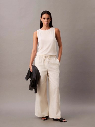 PANTALON DE LINO CON CINTURA ELASTICA - 1