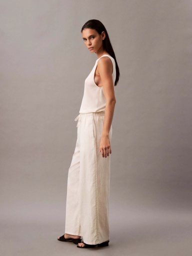 PANTALON DE LINO CON CINTURA ELASTICA - 4