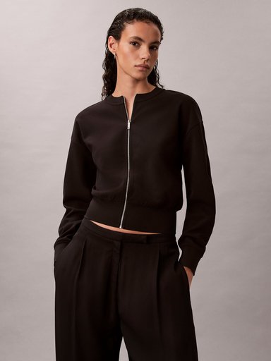 BLUSA DE CREPE  ELASTICO CON CREMALLERA - 1