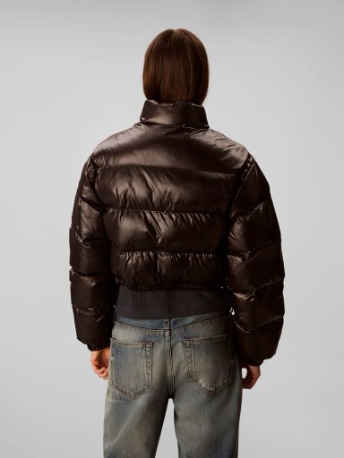 PARKA ACOLCHADA CROPPED CON EFECTO SATINADO - 3
