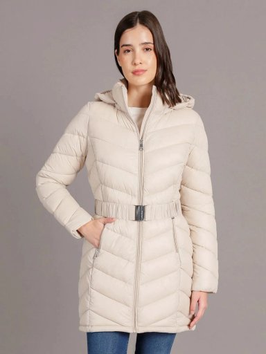PARKA LARGA PUFFER CON GORRO - 1