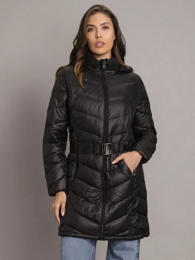PARKA LARGA PUFFER CON GORRO - 1
