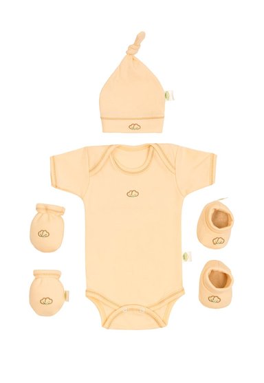 AJUAR ALGODON UNISEX BABY MINK BEIGE ORGANICO NEW BORN - 1