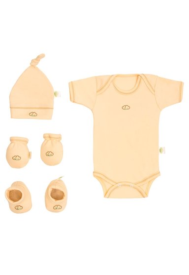 AJUAR ALGODON UNISEX BABY MINK BEIGE ORGANICO NEW BORN - 2