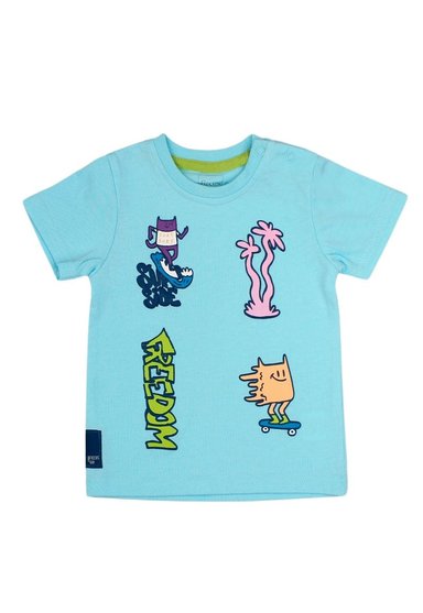 POLERA ALGODÓN NIÑO FICCUS GO BEBÉ CELESTE - 1