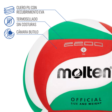 BALÓN VÓLEIBOL MOLTEN V5M 2200 - 3
