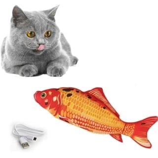 JUGUETE PESCADO CON MOVIMIENTO PARÁ GATO USB - 1