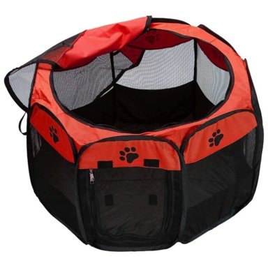 CORRAL PARA MASCOTAS TALLA XL ROJO NEGRO - 1