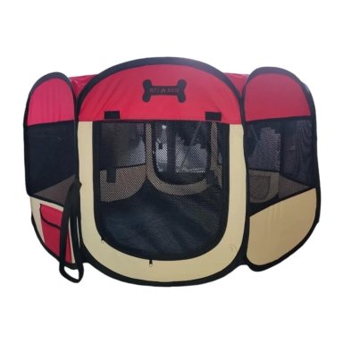 CORRAL PARA MASCOTAS TALLA XL ROJO BEIGE - 1