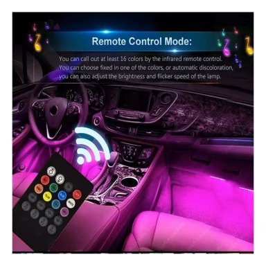 LUZ LED TIRA RGB ATMOSFERA 4 EN 1 LUCES NEÓN AUTO INTERIOR - 4