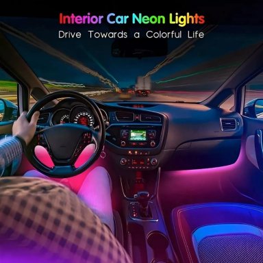 LUZ LED TIRA RGB ATMOSFERA 4 EN 1 LUCES NEÓN AUTO INTERIOR - 7