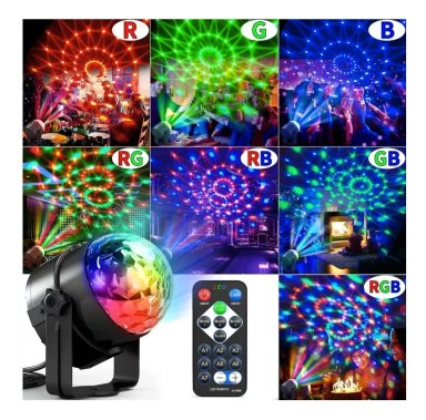LUCES BOLA LED LÁSER DISCO CON CONTROL REMOTO MULTICOLOR - 6