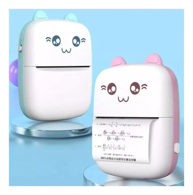 MINI IMPRESORA TÉRMICA PORTÁTIL BLUETOOTH GATITO + 11 ROLLOS ROSA - 2