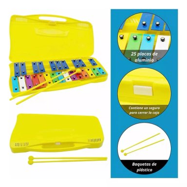 METALOFONO CROMATICO INFANTIL ESCOLAR 25 NOTAS MUSICALES - 4