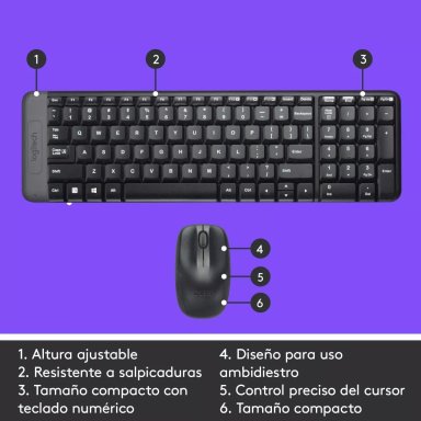 KIT TECLADO Y MOUSE INALÁMBRICO LOGITECH MK220 - 4