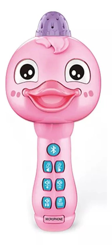 MICRÓFONO KARAOKE NIÑOS SINGER FIESTA JUGUETE ANIMALES ROSA - 1