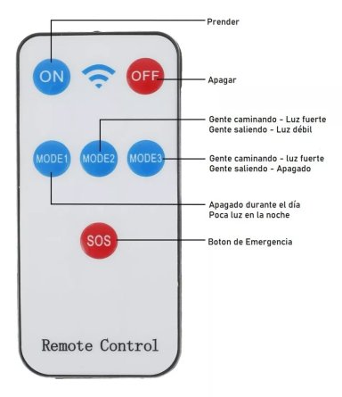 FOCO SOLAR FORMA CÁMARA CONTROL REMOTO CARCASA BLANCO - 4