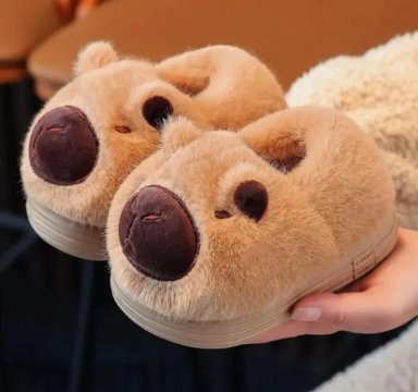 PANTUFLAS NIÑOS CAPIBARA PELUCHE MARRÓN INVIERNO TALLA 36 - 4