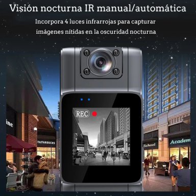 CÁMARA DE CUERPO PORTÁTIL HD PANTALL GRABADORAS VIDEO 1080P - 6