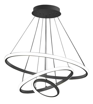 LAMPARA DE TECHO COLGANTE LED DISEÑO MODERNO TRIPLE ARO 48W - 1