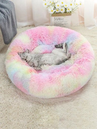 CAMA MASCOTA ANTIESTRES PERRO GATO DE 50 CMS ULTRASUAVE ROSA - 2