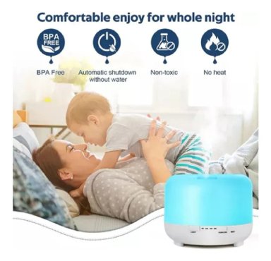 HUMIDIFICADOR ULTRASONICO HUMIFICADOR AIRE DIFUSOR 500ML - 4