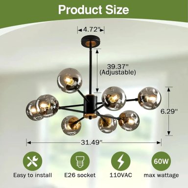 LAMPARA ESFE RICA 8 FOCO E 27 - 4