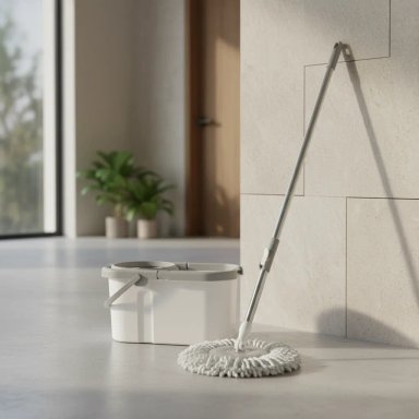 TRAPEADOR GIRATORIO MOPA PARA PISO MOPA GIRATORIO 360° BALDE BLANCO - 1